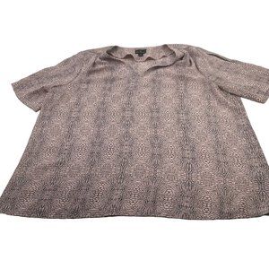 Worthington Women's Size Large Blouse Short Sleeve Rose Good Preowned Condition